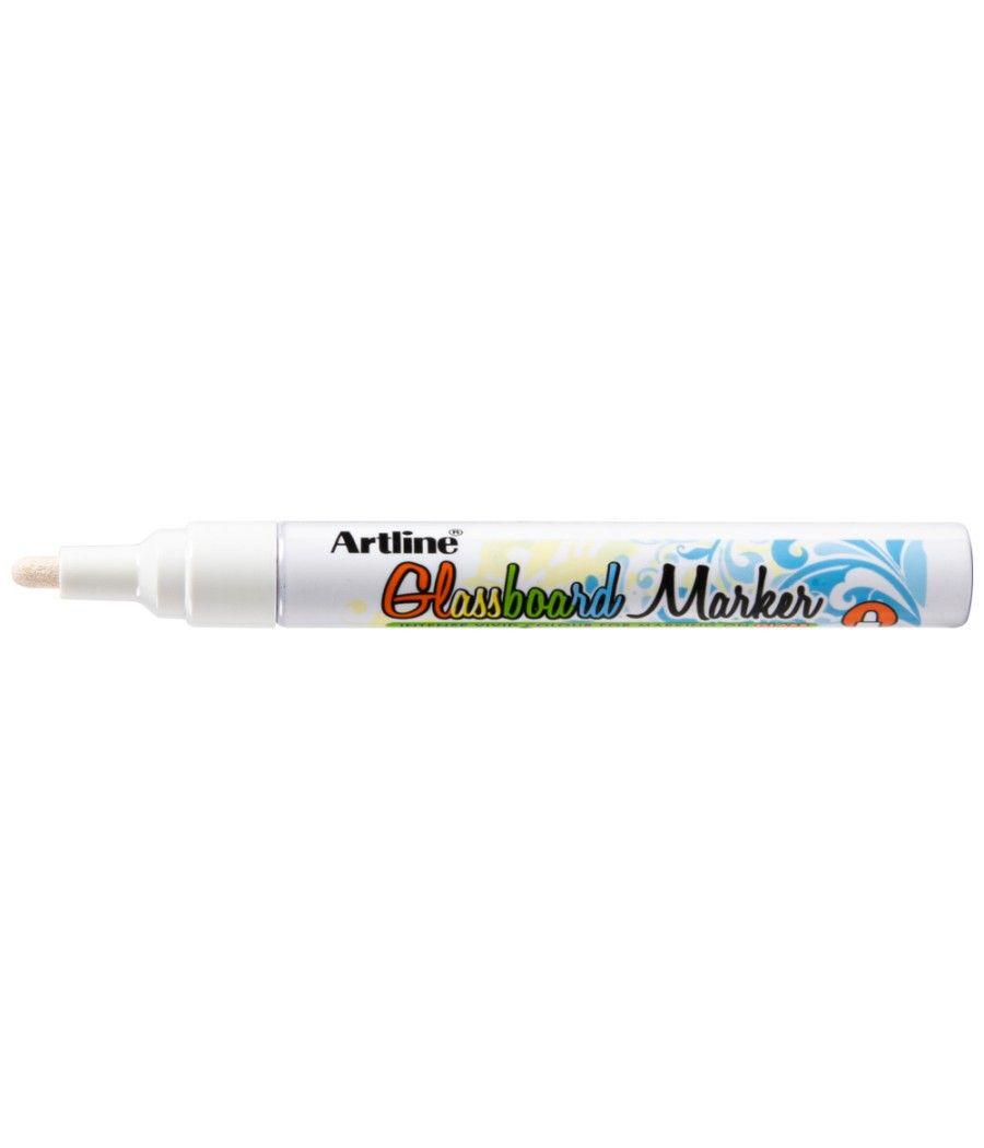 Rotulador artline glass marker especial cristal borrable en seco o humedo color blanco PACK 12 UNIDADES - Imagen 2