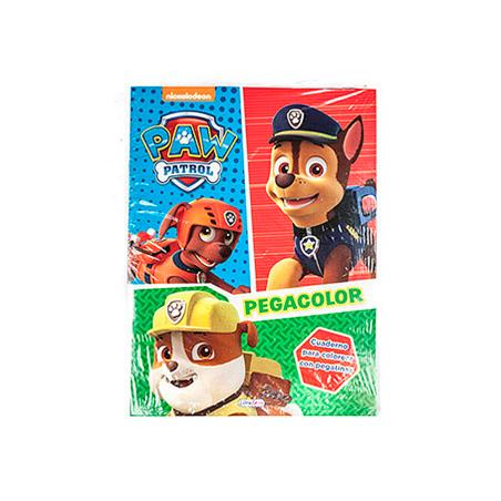 Cuaderno de colorear patrulla canina pegacolor con pegatinas 12 paginas 210x280 mm PACK 24 UNIDADES