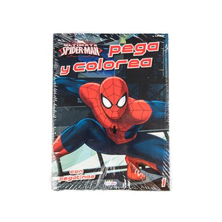 Cuaderno de colorear spiderman pegacolor con pegatinas 12 paginas 210x280 mm PACK 24 UNIDADES - Imagen 1