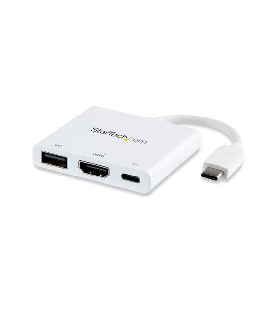 StarTech.com Adaptador Multipuertos USB-C con HDMI - Puerto USB 3.0 - PD de 60W - Blanco - Imagen 1