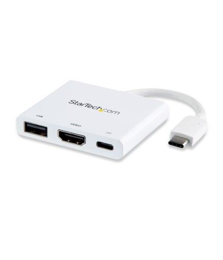 StarTech.com Adaptador Multipuertos USB-C con HDMI - Puerto USB 3.0 - PD de 60W - Blanco - Imagen 1