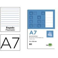 Bloc notas liderpapel horizontal a7 80 hojas 60g/m2 perforado PACK 10 UNIDADES - Imagen 1