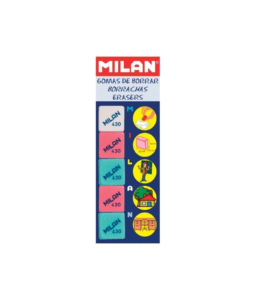 Goma de borrar milan 430-5 blister de 5 unidades - Imagen 2