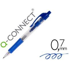 Bolígrafo q-connect azul retráctil -con sujecion de caucho PACK 10 UNIDADES - Imagen 1