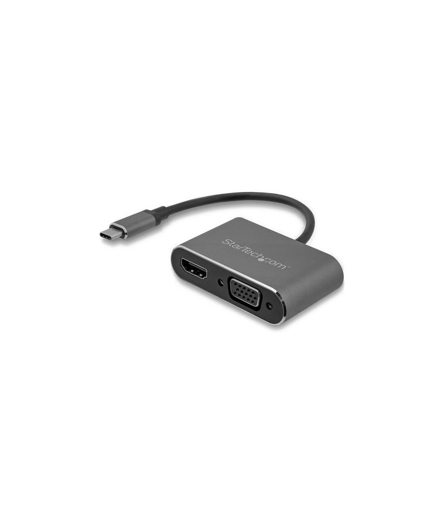 StarTech.com Adaptador USB-C a VGA y HDMI - 2en1 - 4K 30Hz - Gris Espacial - Adaptador Gráfico Externo USB Tipo C - Imagen 1