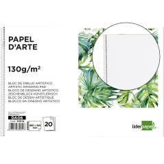 Bloc dibujo liderpapel artístico espiral 460x325mm 20 hojas 130g m2 sin recuadro perforado - Imagen 1