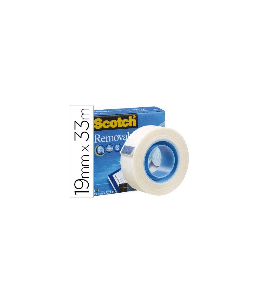 Cinta adhesiva scotch magic removible 33 mt x 19 mm PACK 12 UNIDADES - Imagen 1