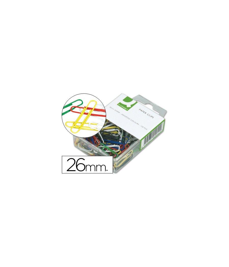 Clips colores q-connect 26 mm caja de 125 unidades - Imagen 1
