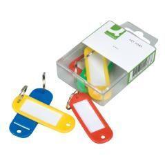 Llavero portaetiquetas q-connect caja de 6 unidades colores surtidos