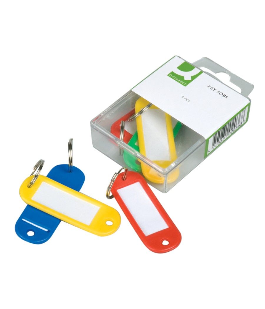 Llavero portaetiquetas q-connect caja de 6 unidades colores surtidos - Imagen 2