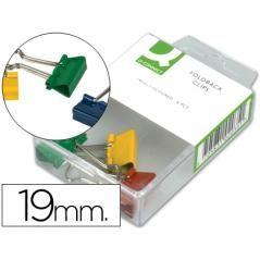 Pinza metálica q-connect -reversible 19 mm -caja de 6 unidades colores surtidos - Imagen 1
