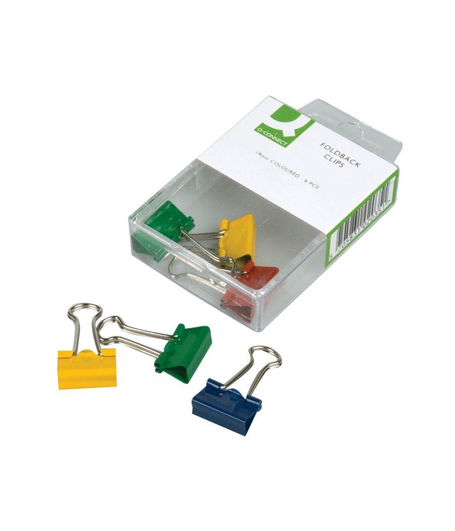 Pinza metálica q-connect -reversible 19 mm -caja de 6 unidades colores surtidos - Imagen 2