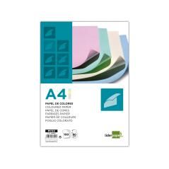 Papel color liderpapel a4 80g/m2 4 colores surtidos paquete de 100 hojas - Imagen 2