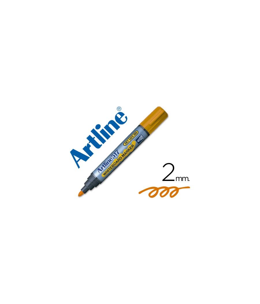 Rotulador artline pizarra ek-517 naranja -punta redonda 2 mm -tinta de bajo olor PACK 12 UNIDADES - Imagen 1