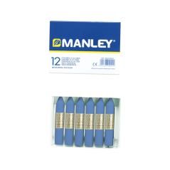 Lápices cera manley unicolor azul ultramar n.18 caja de 12 unidades - Imagen 2