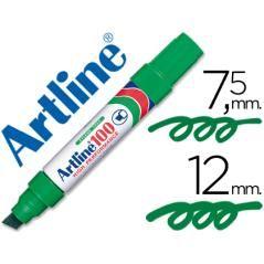 Rotulador artline marcador permanente 100 verde -punta biselada PACK 6 UNIDADES - Imagen 1