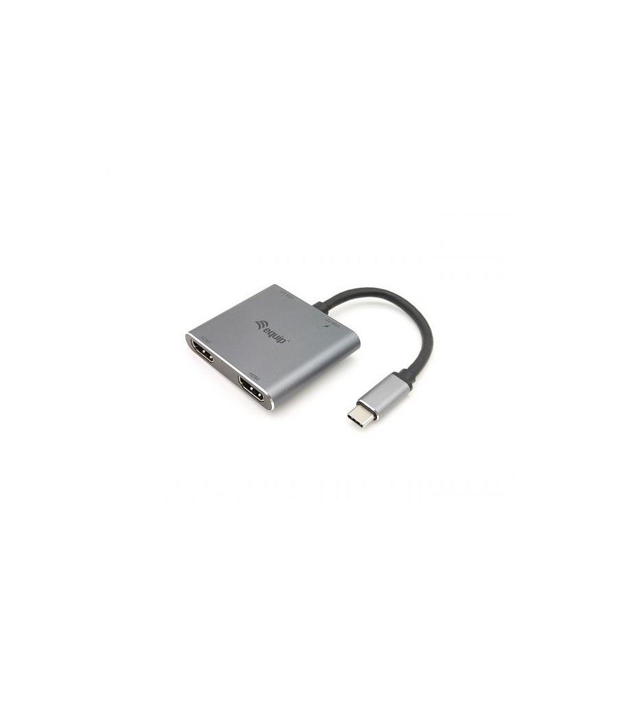 ADAPTADOR USB-C 4IN1 2 X HDMI 4K HUB USB-C CARGA USB 3.0 - Imagen 1