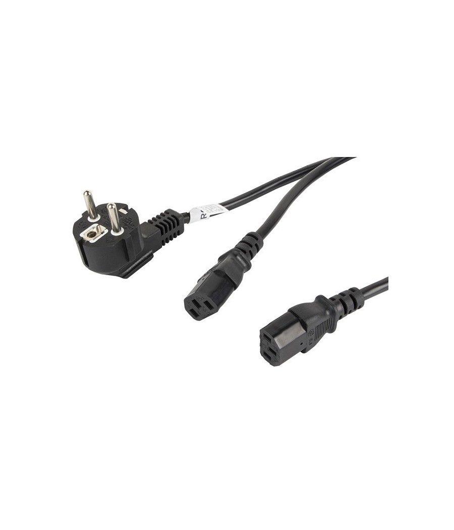 CABLE DE ALIMENTACION LANBERG SCHUKO CEE 7/7 A 2X IEC320 C13 2M - Imagen 2