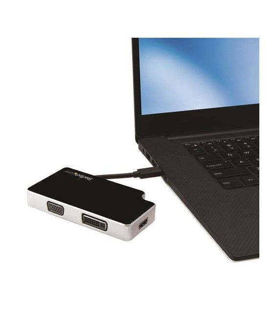 StarTech.com Adaptador de Viajes A/V 3-en-1 USB-C a VGA, DVI o HDMI - 4K - Imagen 6