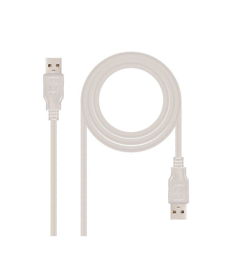 Cable usb 2.0 nanocable 10.01.0304/ usb macho - usb macho/ 3m/ beige - Imagen 1