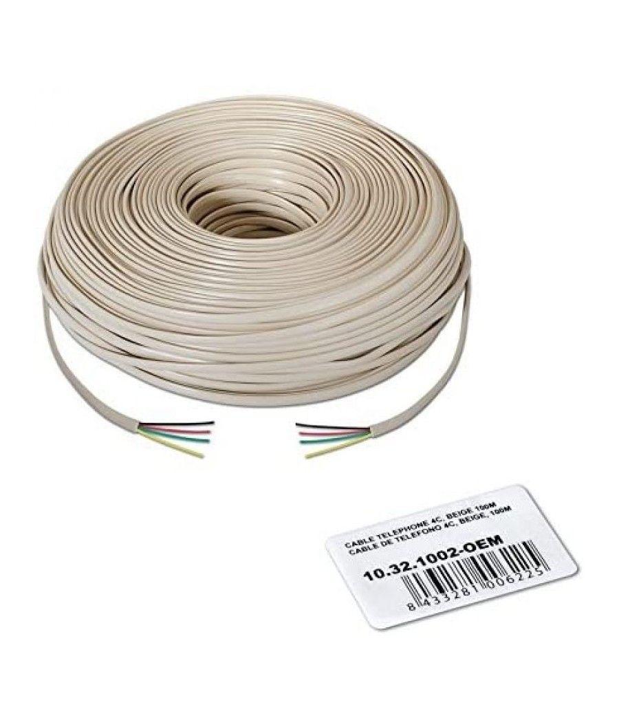 Bobina de cable de teléfono 4c nanocable 10.32.1002-oem/ 100m/ beige - Imagen 4