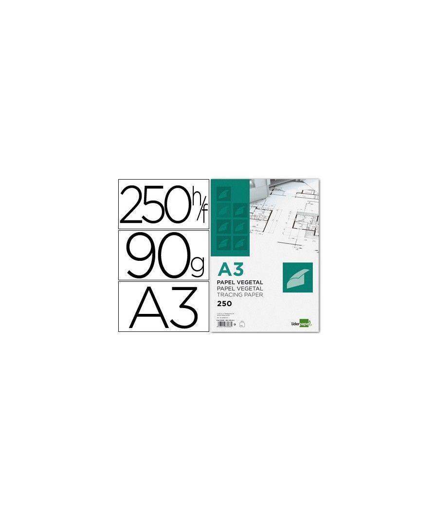 Papel dibujo liderpapel 297x420mm 90g/m2 vegetal PACK 250 UNIDADES - Imagen 1