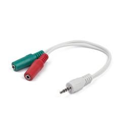 Cable audio gembird spliter conector 3,5mm blanco - Imagen 1