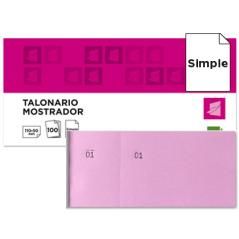 Talonario liderpapel mostrador 50x110 mm tl11 rosa con matriz pack 20 unidades - Imagen 1