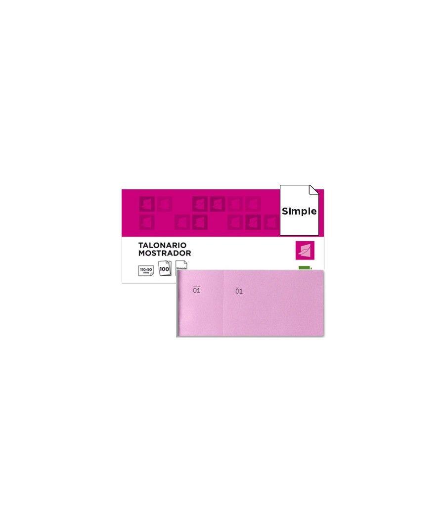 Talonario liderpapel mostrador 50x110 mm tl11 rosa con matriz pack 20 unidades - Imagen 1