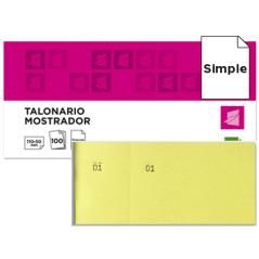 Talonario liderpapel mostrador 50x110 mm tl07 amarillo con matriz pack 20 unidades - Imagen 1