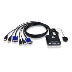 ATEN Switch KVM formato cable VGA USB de 2 puertos con selector remoto de puerto - Imagen 1