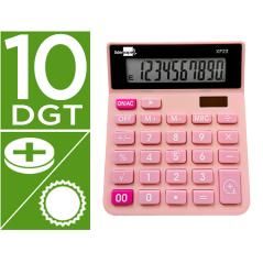 Calculadora liderpapel sobremesa xf23 10 dígitos solar y pilas color rosa 127x105x24 mm - Imagen 1