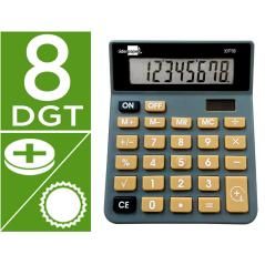 Calculadora liderpapel sobremesa xf18 8 dígitos solar y pilas color gris 127x105x24 mm - Imagen 1