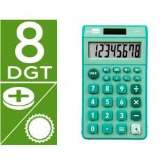 Calculadora liderpapel bolsillo xf13 8 dígitos solar y pilas color verde 115x65x8 mm - Imagen 1