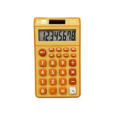 Calculadora liderpapel bolsillo xf10 8 dígitos solar y pilas color naranja 115x65x8 mm