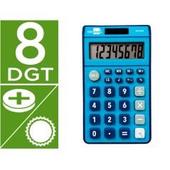 Calculadora liderpapel bolsillo xf09 8 dígitos solar y pilas color azul 115x65x8 mm - Imagen 1