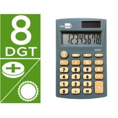 Calculadora liderpapel bolsillo xf07 8 dígitos solar y pilas color gris 98x62x8 mm - Imagen 1