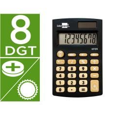 Calculadora liderpapel bolsillo xf05 8 dígitos solar y pilas color negro 98x62x8 mm - Imagen 1