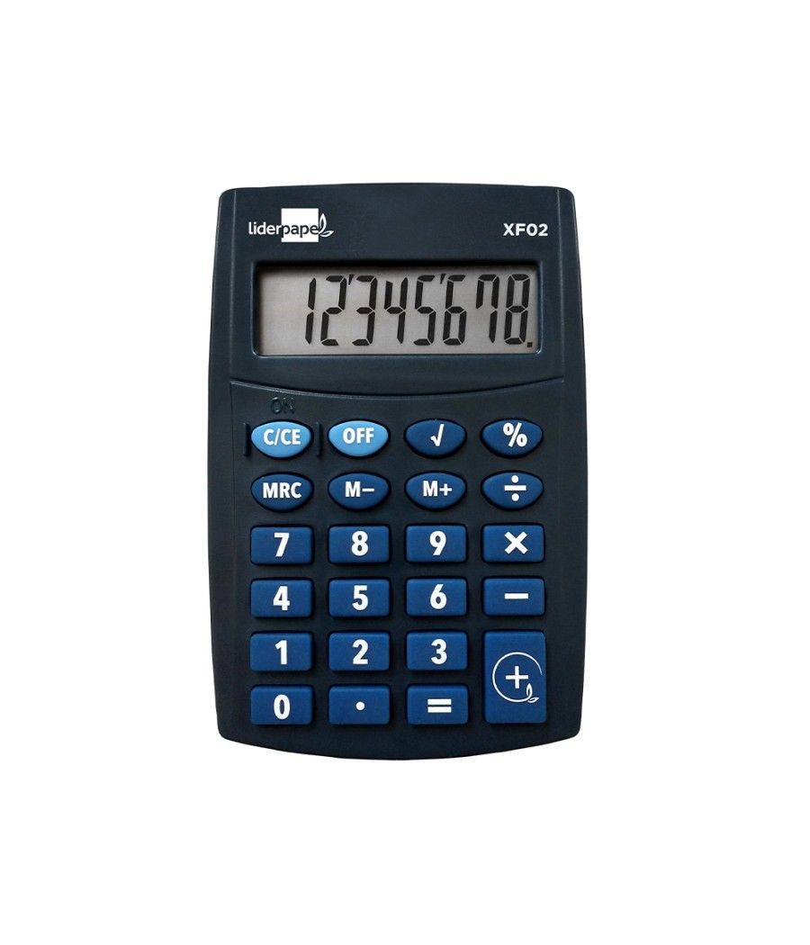 Calculadora liderpapel bolsillo xf02 8 dígitos pilas color azul 99x64x9 mm - Imagen 2