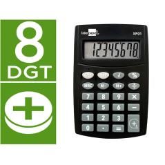 Calculadora liderpapel bolsillo xf01 8 dígitos pilas color negro 99x64x9 mm - Imagen 1
