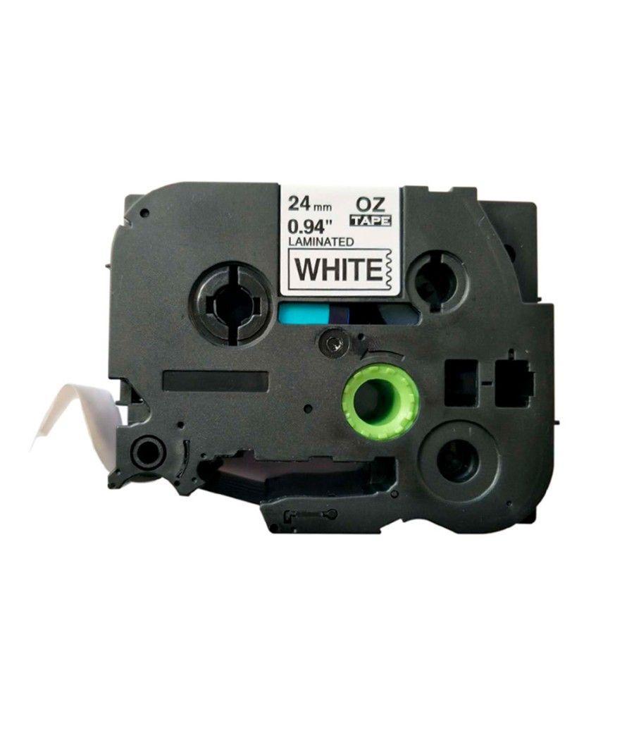 Cinta q-connect tze-251 blanco-negro 24mm longitud 8 mt - Imagen 3