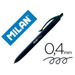 Bolígrafo milan p1 retráctil 1 mm touch negro PACK 25 UNIDADES