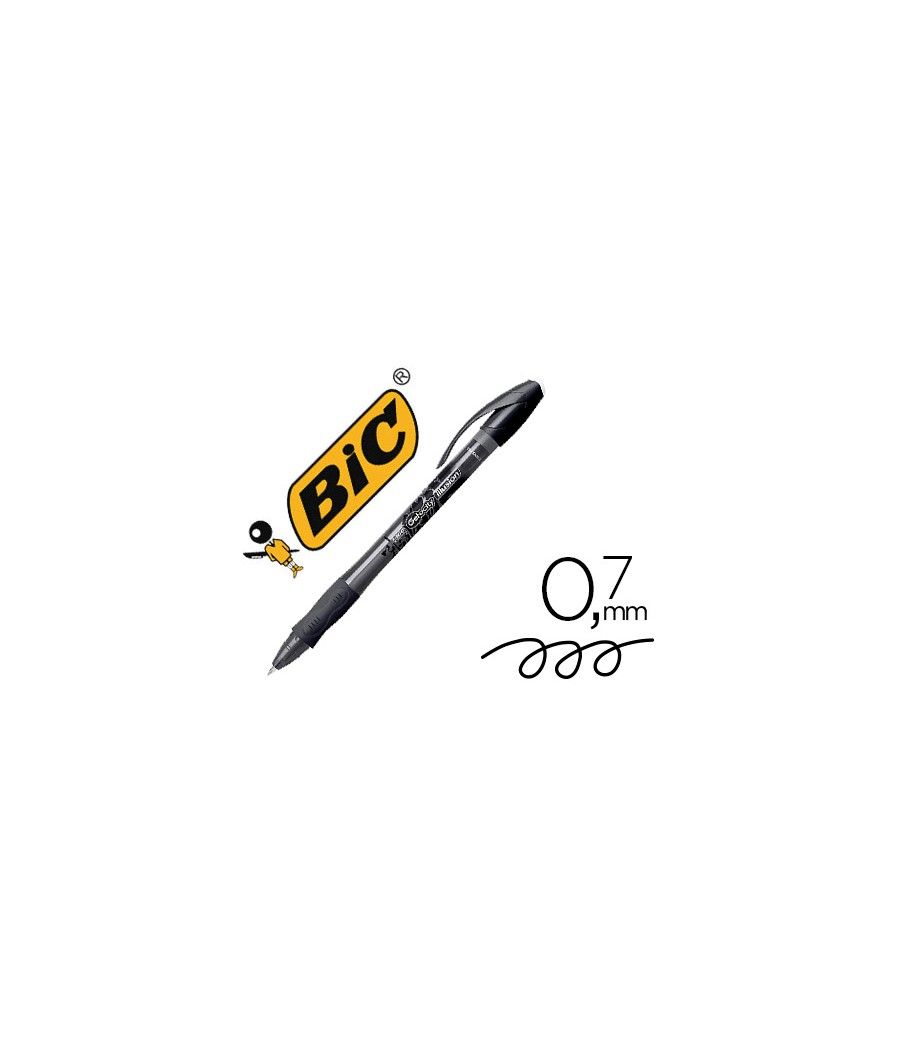 Bolígrafo bic gelocity illusion borrable negro punta de 0,7 mm pack 12 unidades - Imagen 3