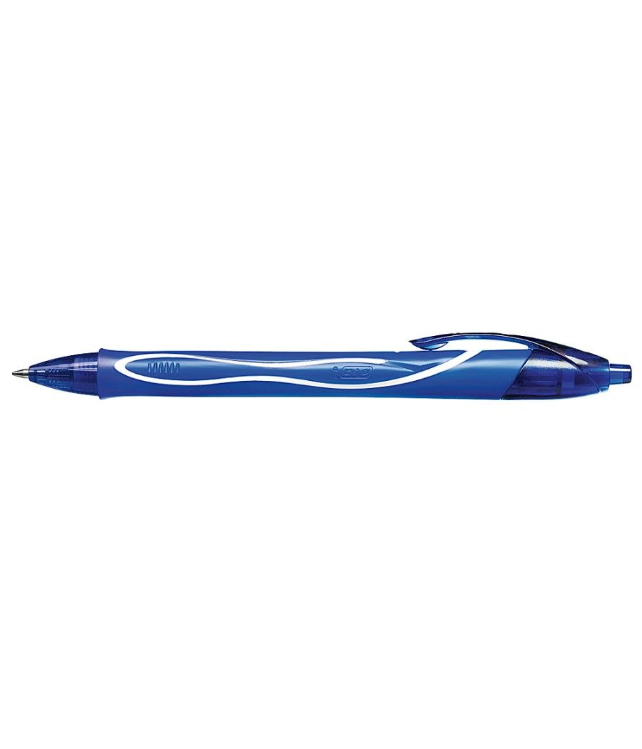 Bolígrafo bic gelocity quick dry retráctil tinta gel azul punta de 0,7 mm pack 12 unidades - Imagen 3