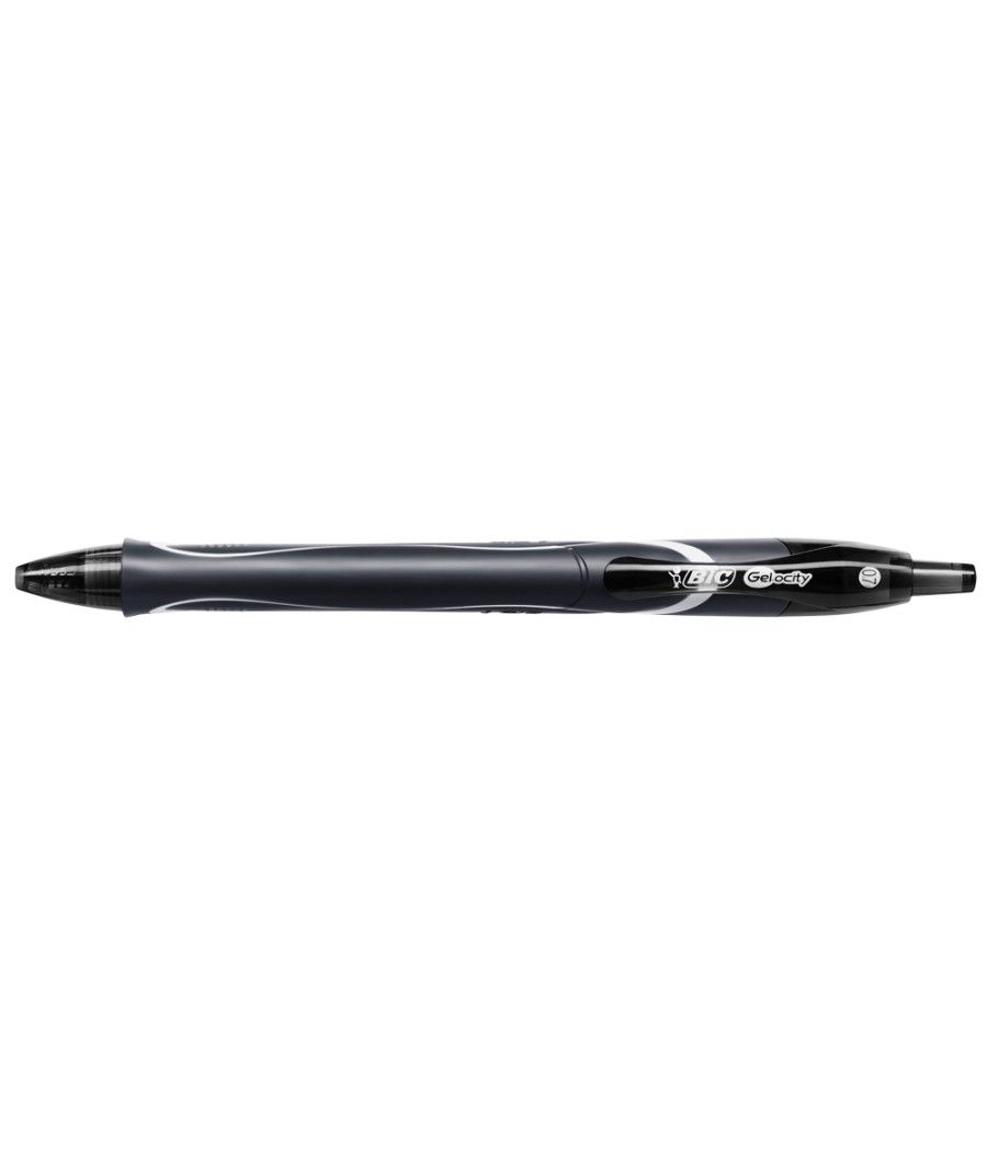 Bolígrafo bic gelocity quick dry retráctil tinta gel negro punta de 0,7 mm pack 12 unidades - Imagen 3