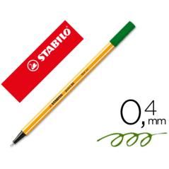 Rotulador stabilo punta de fibra point 88 verde oliva 0,4 mm PACK 10 UNIDADES