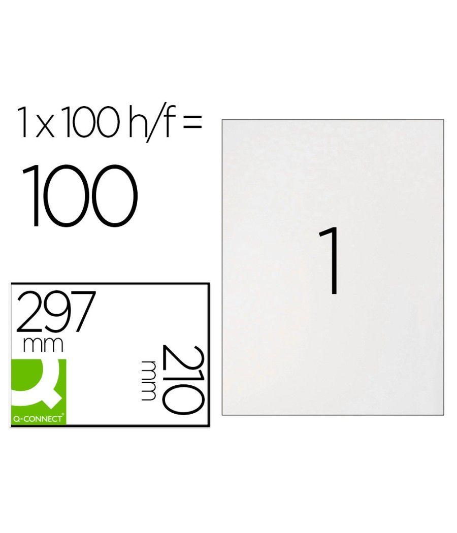 Etiqueta adhesiva q-connect kf10664 tamaño 210x297 mm fotocopiadora láser ink-jet caja con 100 hojas din a4 - Imagen 2