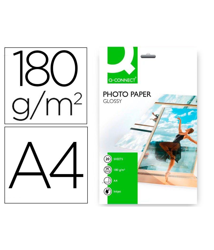 Papel q-connect foto glossy -kf01103 din a4 -digital photo -para ink-jet -bolsa de 20 hojas de 180 gr - Imagen 2