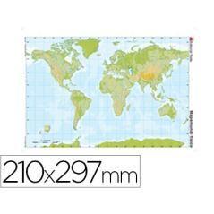 Mapa mudo color din a4 planisferio fisico pack 100 unidades - Imagen 2