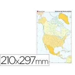 Mapa mudo color din a4 america norte politico pack 100 unidades - Imagen 2